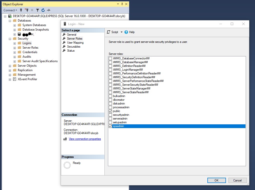 Assign permissions dialog