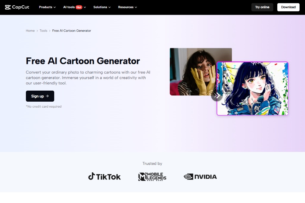 CapCut Cartoon Generator image