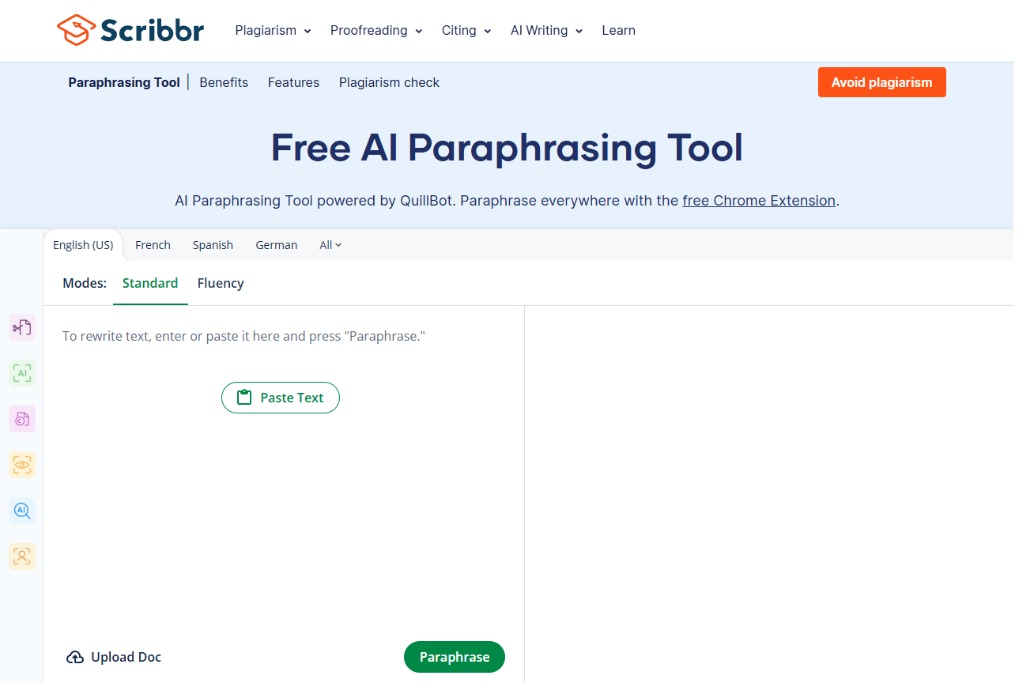 Scribbr Paraphrasing Tool image